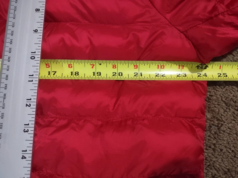 Michael Kors MK Men's Puffer Jacket Red Size Large Hooded Down Insulated - Image 4 of 4