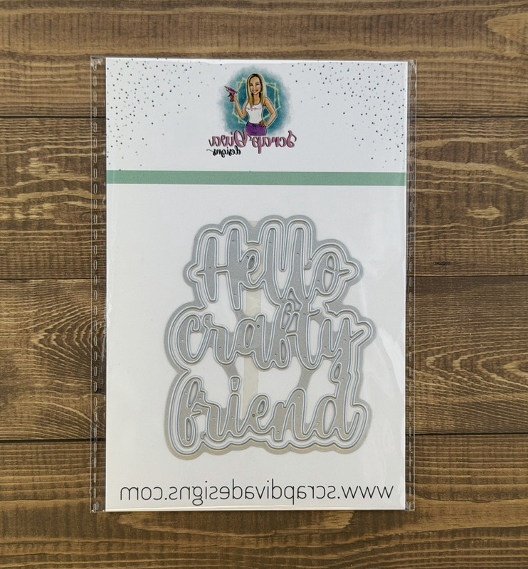 Scrap Diva Designs Hello Crafty Friend Metal Craft Cutting Dies Set - NEW