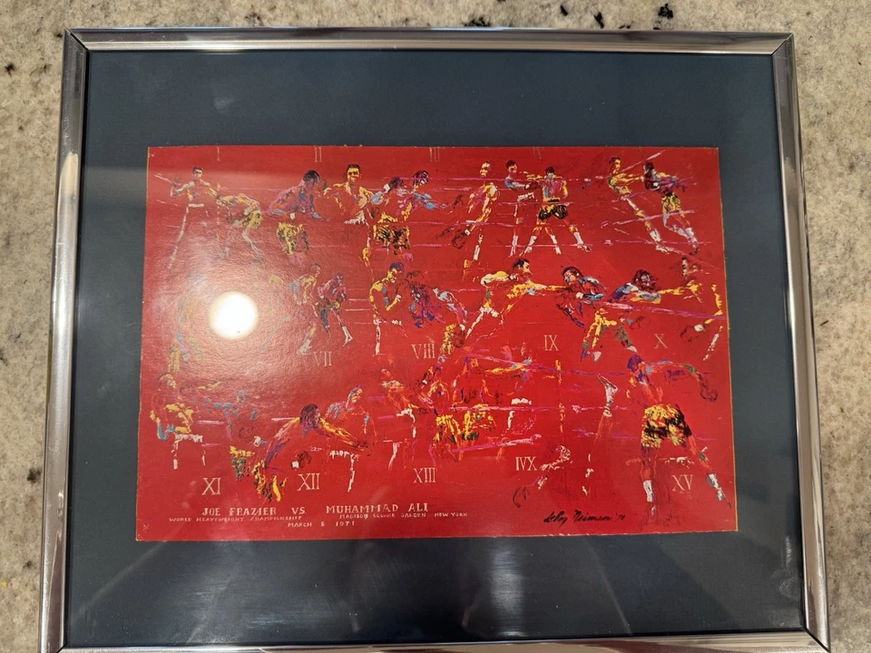 Leroy Neiman“世纪之战”Ali Vs Frazier 印花带框艺术 — 第 2/3 张图片