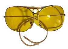 Vtg Ray-Ban Kalichrome Yellow Bullet Hole Shooter Sunglasses 10K GF B L READ