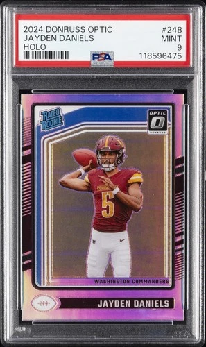 2024 PANINI DONRUSS OPTIC HOLO #248 JAYDEN DANIELS ROOKIE RC PSA 9