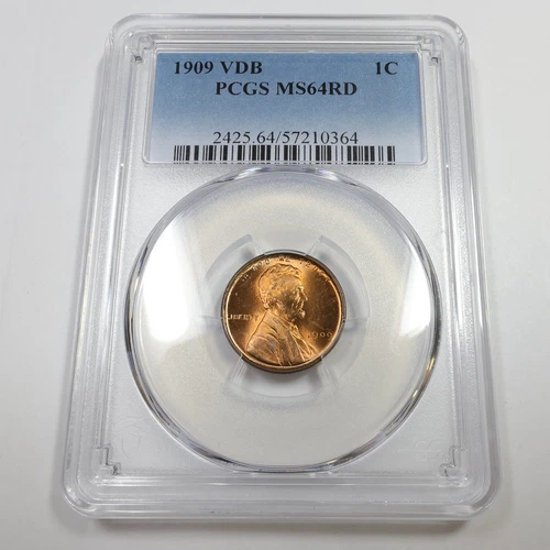 1909 P VDB PCGS MS64 RD Red - Lincoln Wheat Penny Cent 1c US Coin #56844A