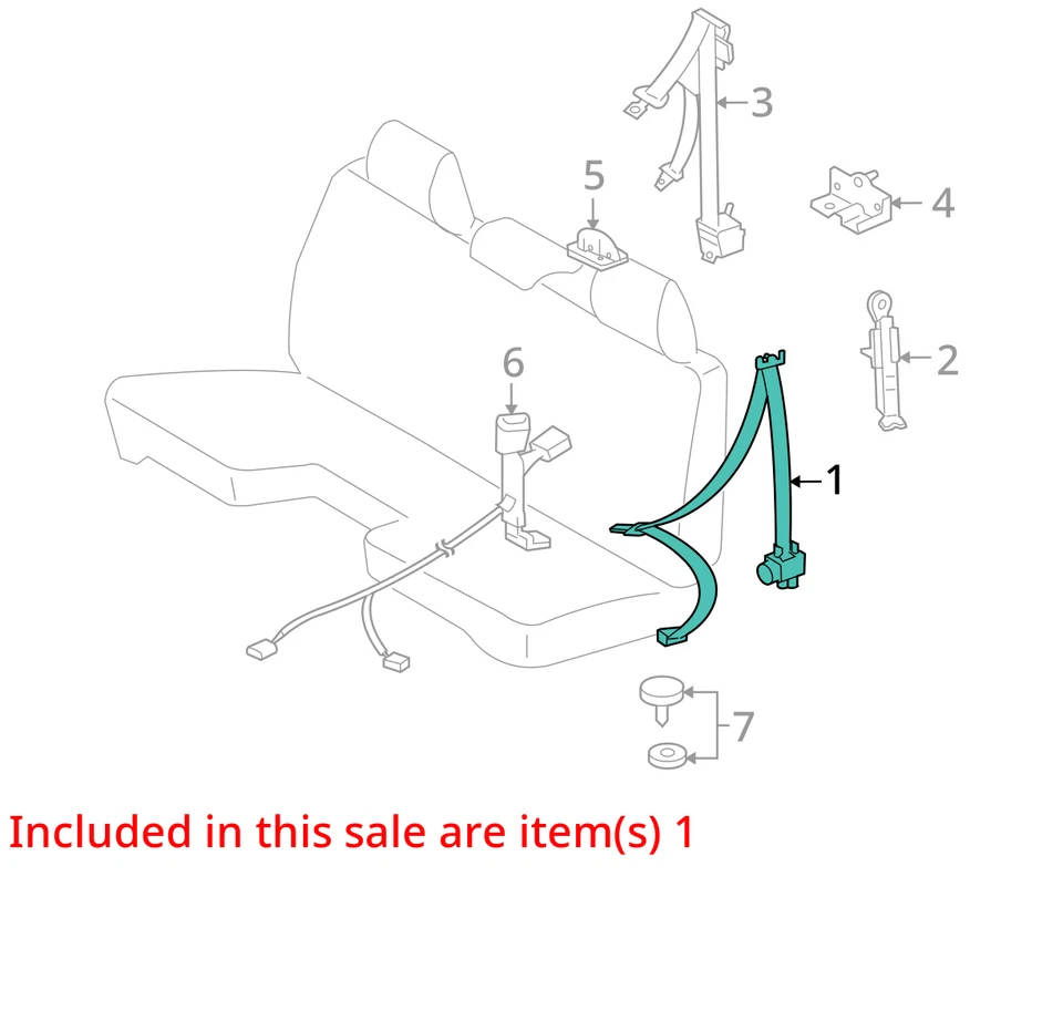 Cinturón de seguridad banco delantero asiento pasajero retractor se adapta 05-11 TACOMA 10288029 Foto 4 de 4