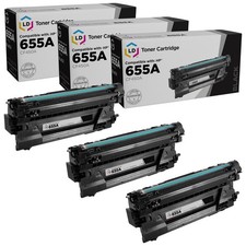 LD Compatible 655A CF450A Black Laser Toner Cartridges 3-Pack for HP M653dh M682
