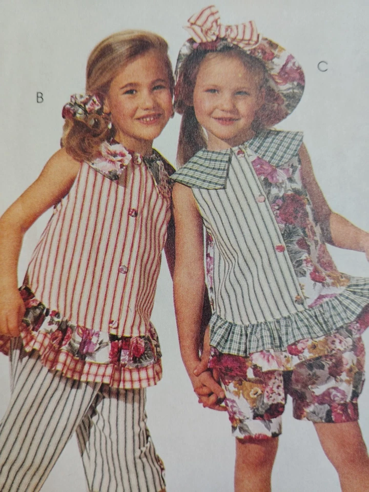 Capri Pants Shorts Hat Top Girls 4 5 6 McCalls 6601 Sewing Pattern Cut McCall's - Image 2 of 4
