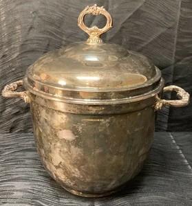 silver plated ice bucket antique