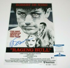 DIRECTOR MARTIN SCORSESE SIGNED 'RAGING BULL' 12X18 MOVIE POSTER BECKETT BAS COA
