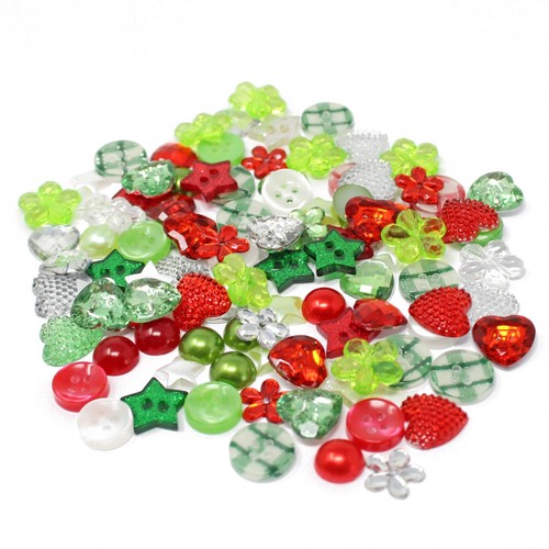100 Mix Acrylic & Resin Buttons & Flatbacks Cardmaking Embellishments 14 Colours - 第 52/81 張圖片