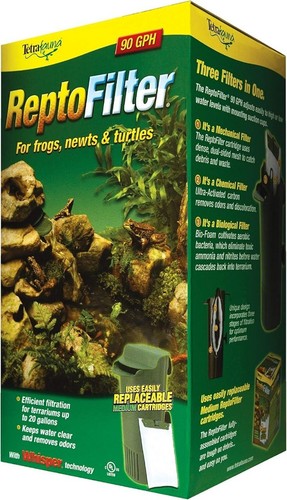 Tetra Reptofilter Terrarium Filtration for Frogs, Newts and Turtles, 90 Gph.
