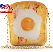 Butter Toast Shoulder Bag,Cute handbag Food Crossbody Handbag for Women