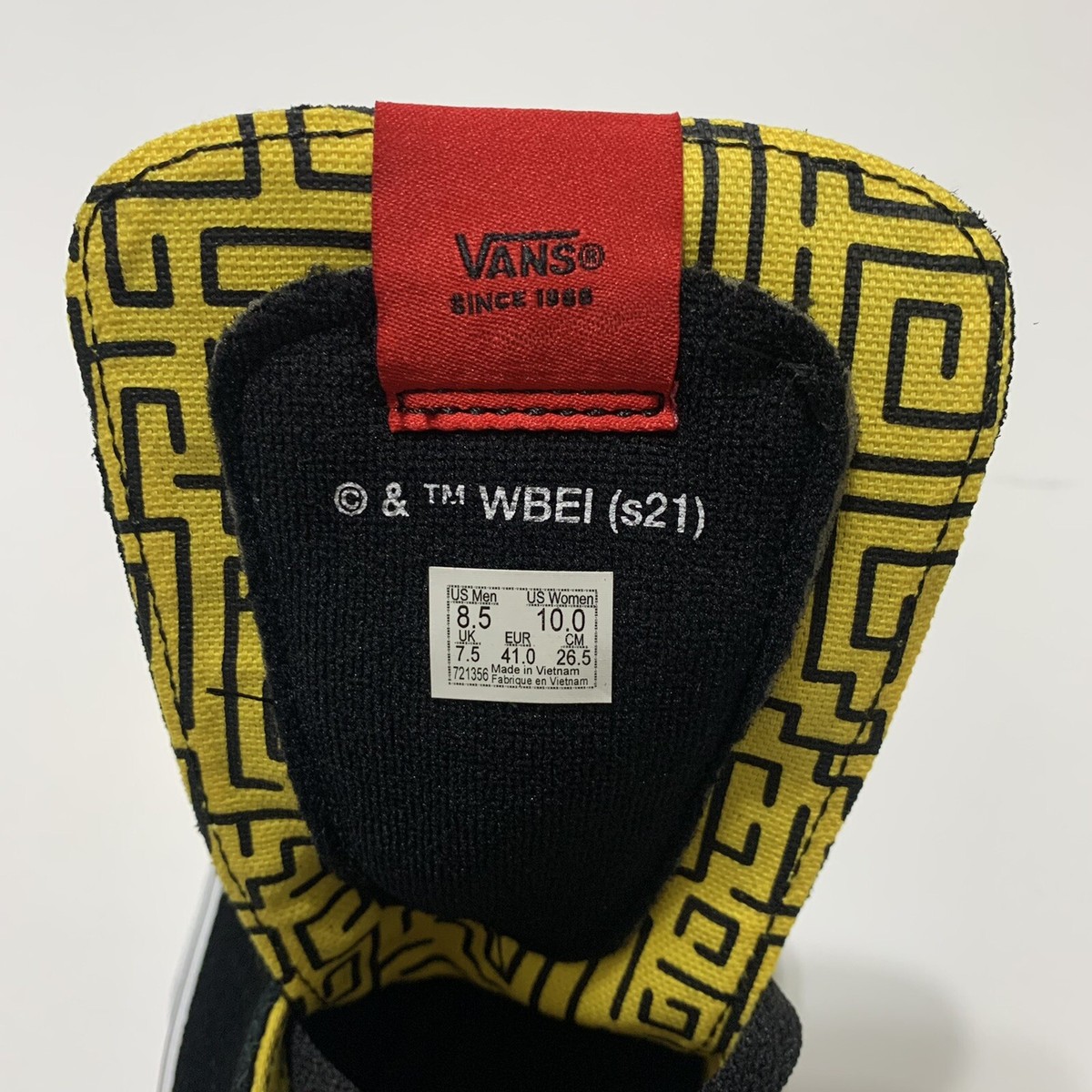 Vans X The Shining Classic Sk8-Hi Yellow Skate Shoe Mens Size 8.5 Womens 10 RARE VANS SK8-HI HORROR X Limited Edition Shoes The Shining  main image 3