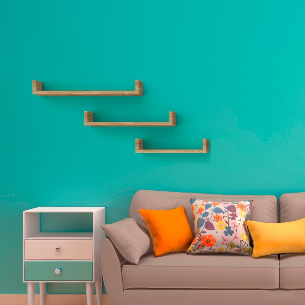 Conjunto de 3 estantes de pared de salón estante moderno Calamita Maxi