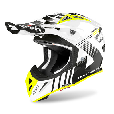 Airoh Aviator Ace Motocross Helm Nemesi weiß glänzend