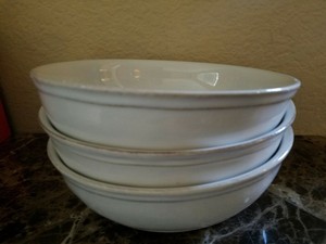 New Pottery Barn Cambria White Set Of 3 Cereal Bowls Ebay
