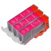 3 Canon Druckerpatronen + Chip CLI-521 M Mp 990 Mx 860 Mx 870 Ip 3600 Neu