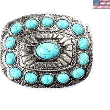 Ladies' Western Buckle with Handcrafted Turquoise - Ideal Gift for Any Occasion