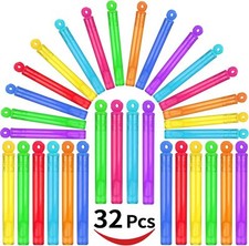 32-Piece 8 Colors Mini Bubble Wands Assortment Party Favors Toys for Kids