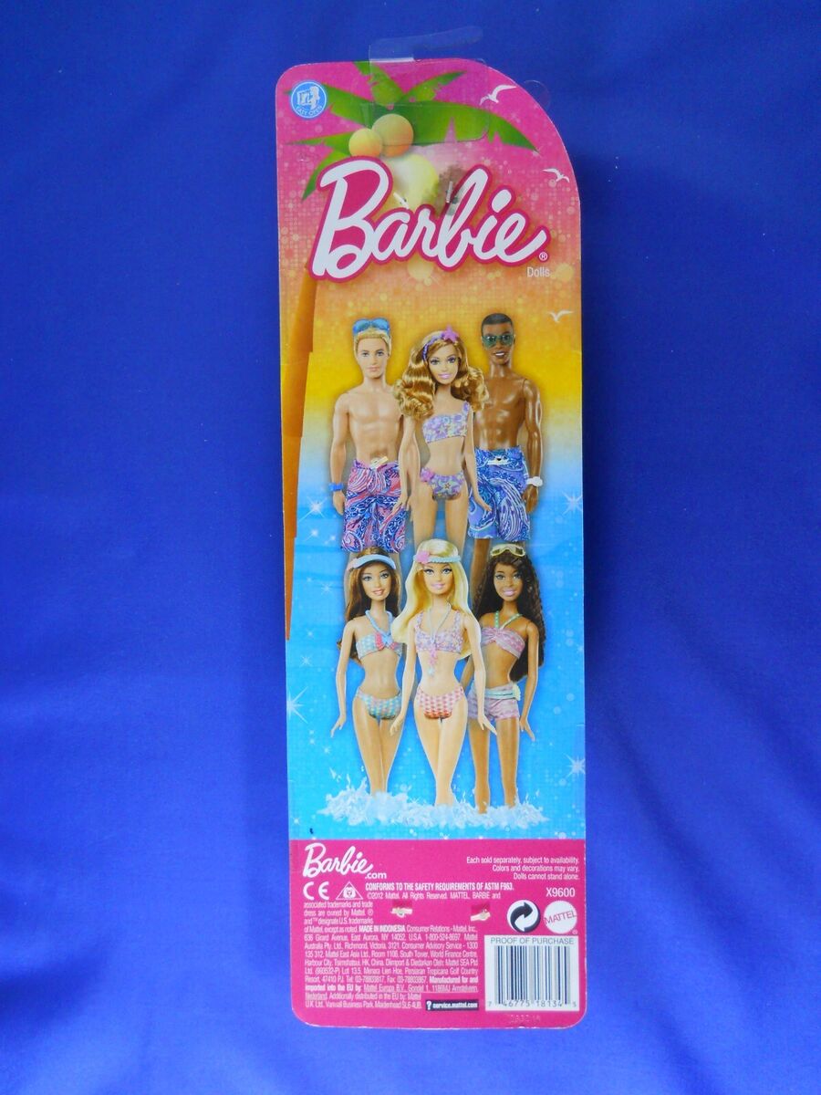Barbie 2012 SUMMER Beach Blond Doll Brown Eyes Purple Barbie 2012 SUMMER Beach Blond Doll Brown Eyes Purple