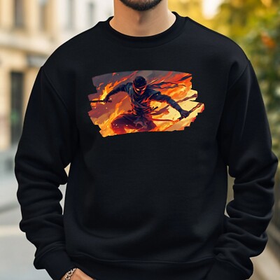 Ninja On Fire Sweatshirt Cosy And Perfect For Any Occasion Sbis4XL