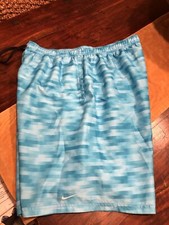 Nike Sportswear Men's Size XL Blue/White Swim Shorts With swimming liner. Preown