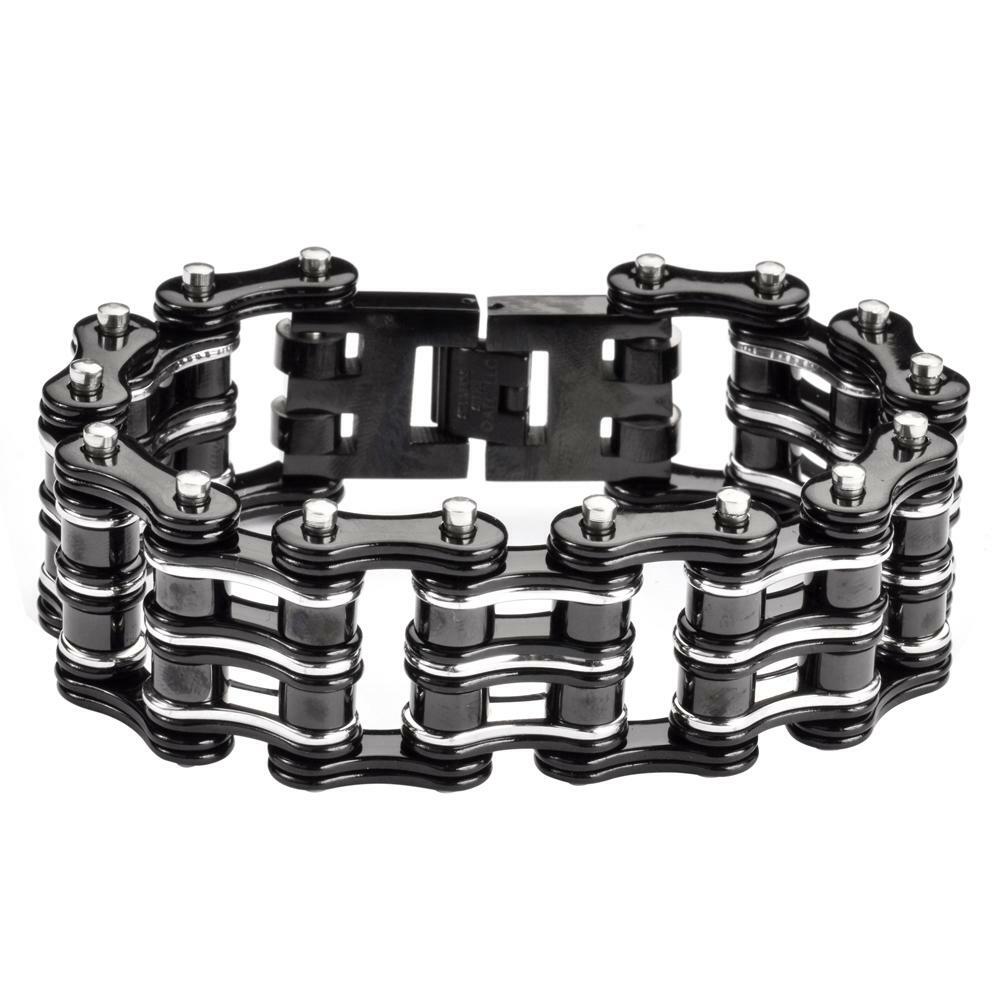 Black Stainless Steel Primary Motorcycle Bike Chain Bracelet