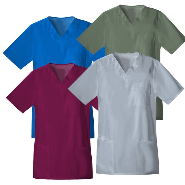 Pack of 4 Men's Medical / Dental Scrub Tops Size 3XL (Colors vary) eBay