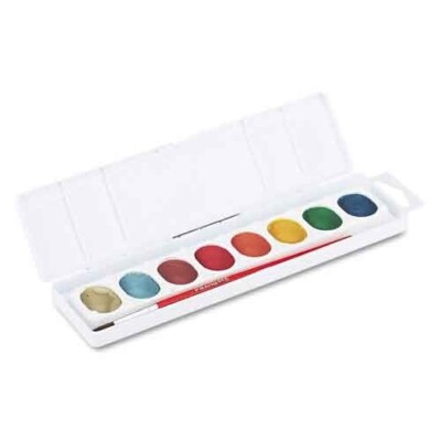 Dixon Metallic Watercolors 8 Asst Colors w/Brush Washable School Arts Crafts