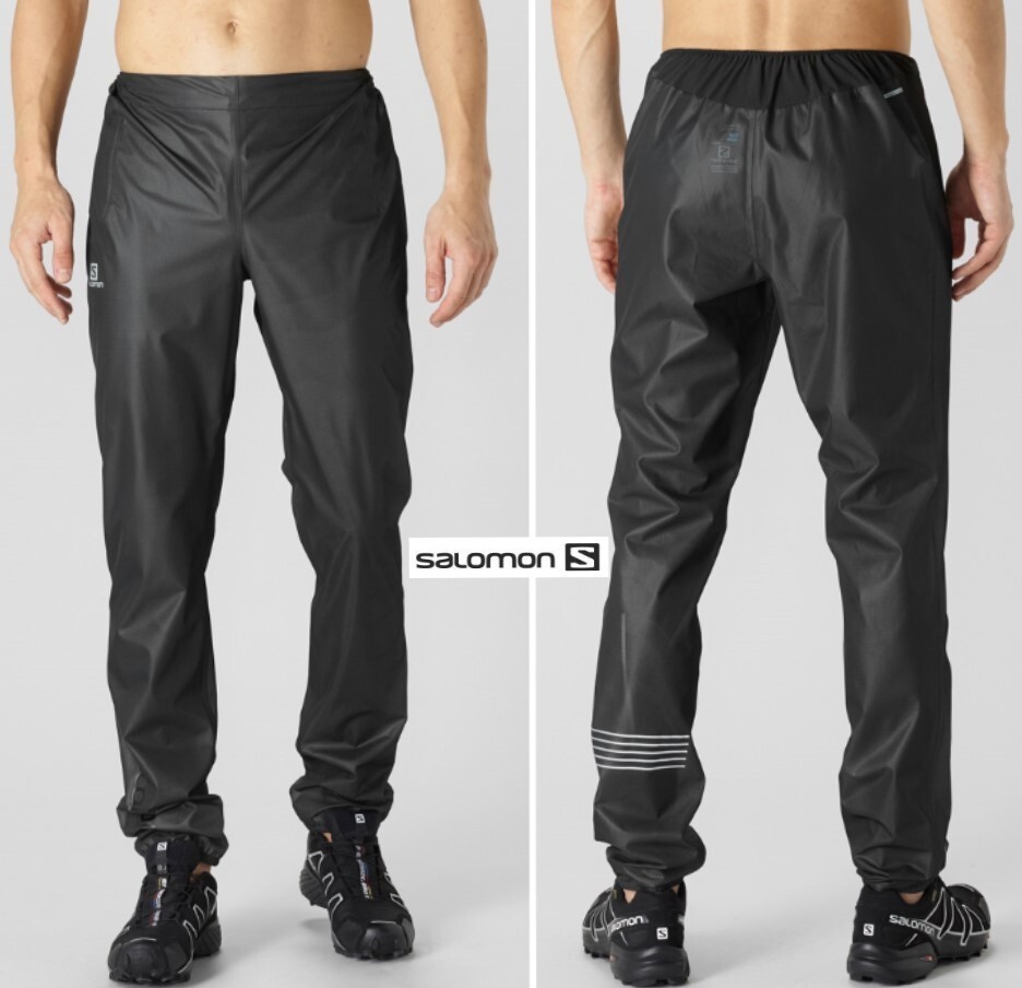 nuovo pantalone SALOMON bonatti impermeabile gara pioggia ultraleggero impacchettabile asciugatura rapida XL