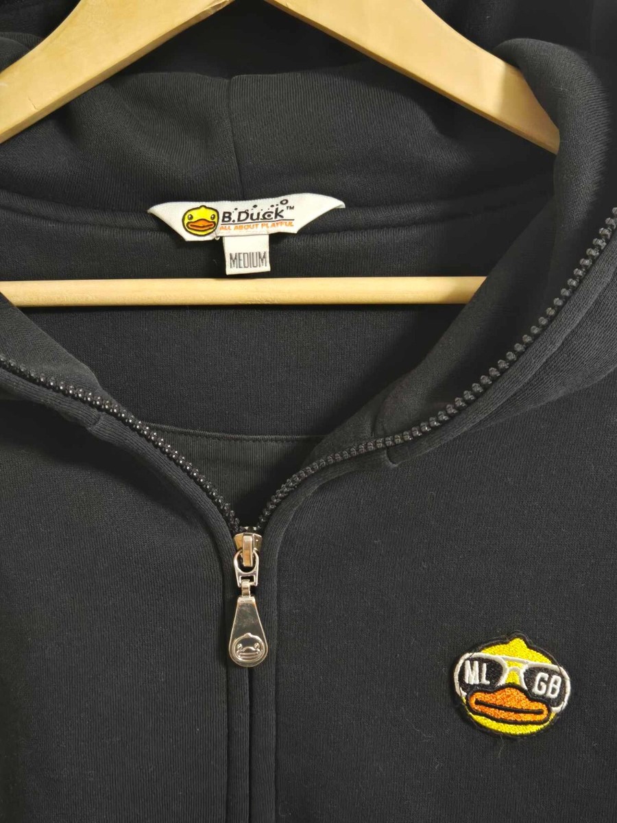 B.Duck Full Zip Up Hoodie for Men Over Face Graphic Hoodie