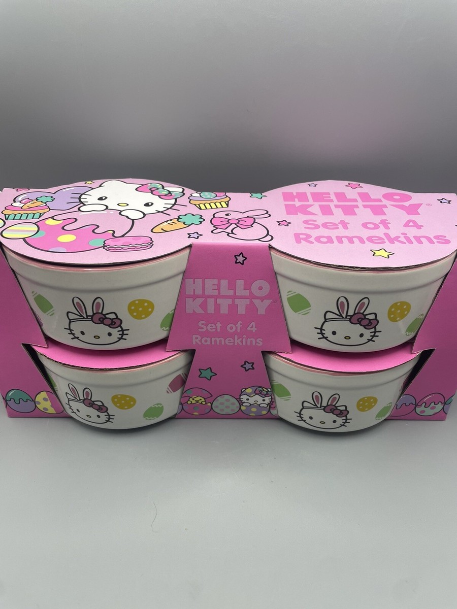 Hello Kitty Easter Bunny Spring Set Of 4 Round Ramekins By Zrike