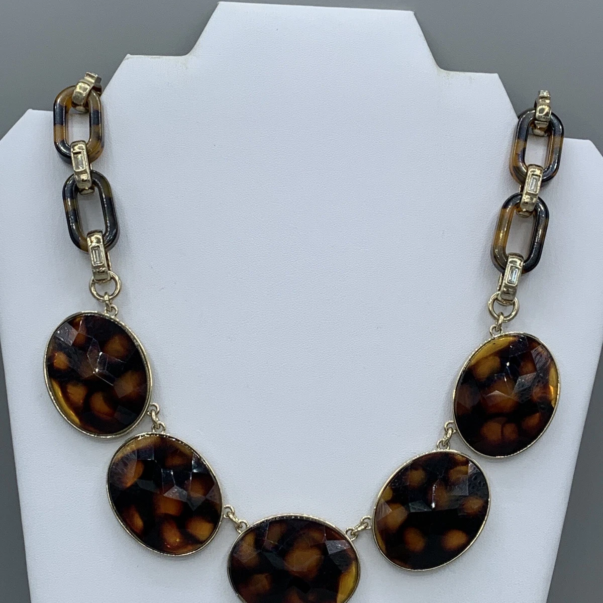 Tortoise shell statement best sale necklace