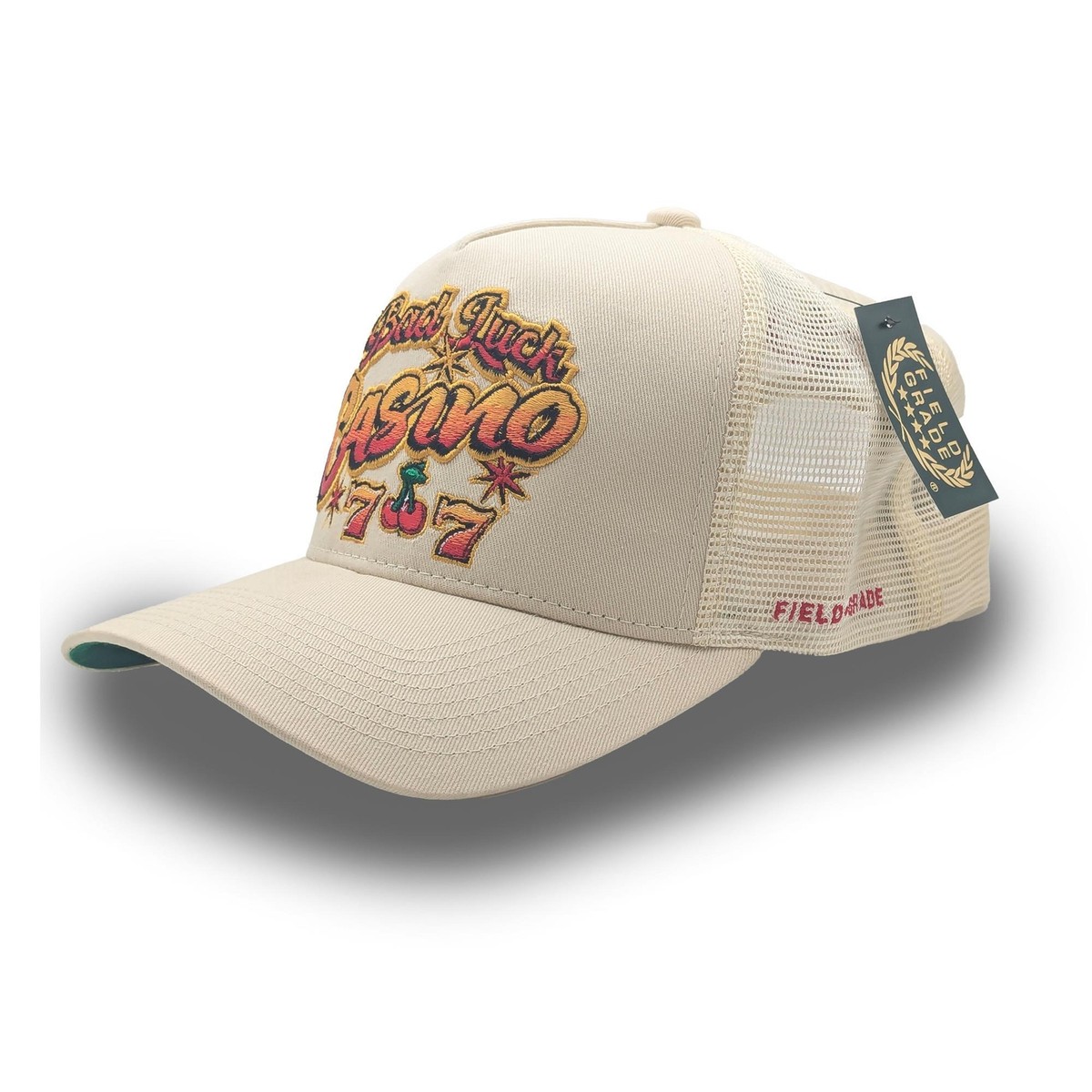 ? FIELD GRADE BAD LUCK CASINO TRUCKER HAT BIEGE ? TRY YOUR LUCK ?? “Bad Luck Casino” trucker hats available  main image 2