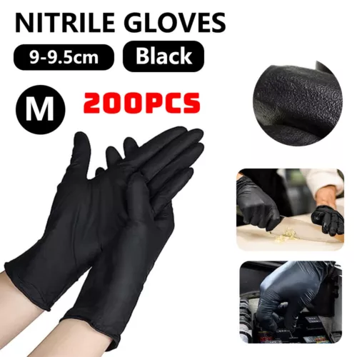 BULK 1000 PCS Disposable Nitrile Gloves Tattoo Dental Latex Powder Free Black AU