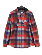 Volcom Women's Jacket L Multi Checkered Cotton With Polyester Bomber Jacket