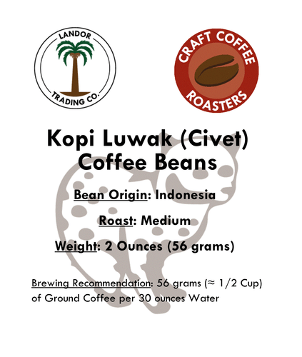 Kopi Luwak Kaffee 2 Unzen (56 Gramm) - ganze Bohne - mittlerer Braten - 100% rein - Bild 4 von 9