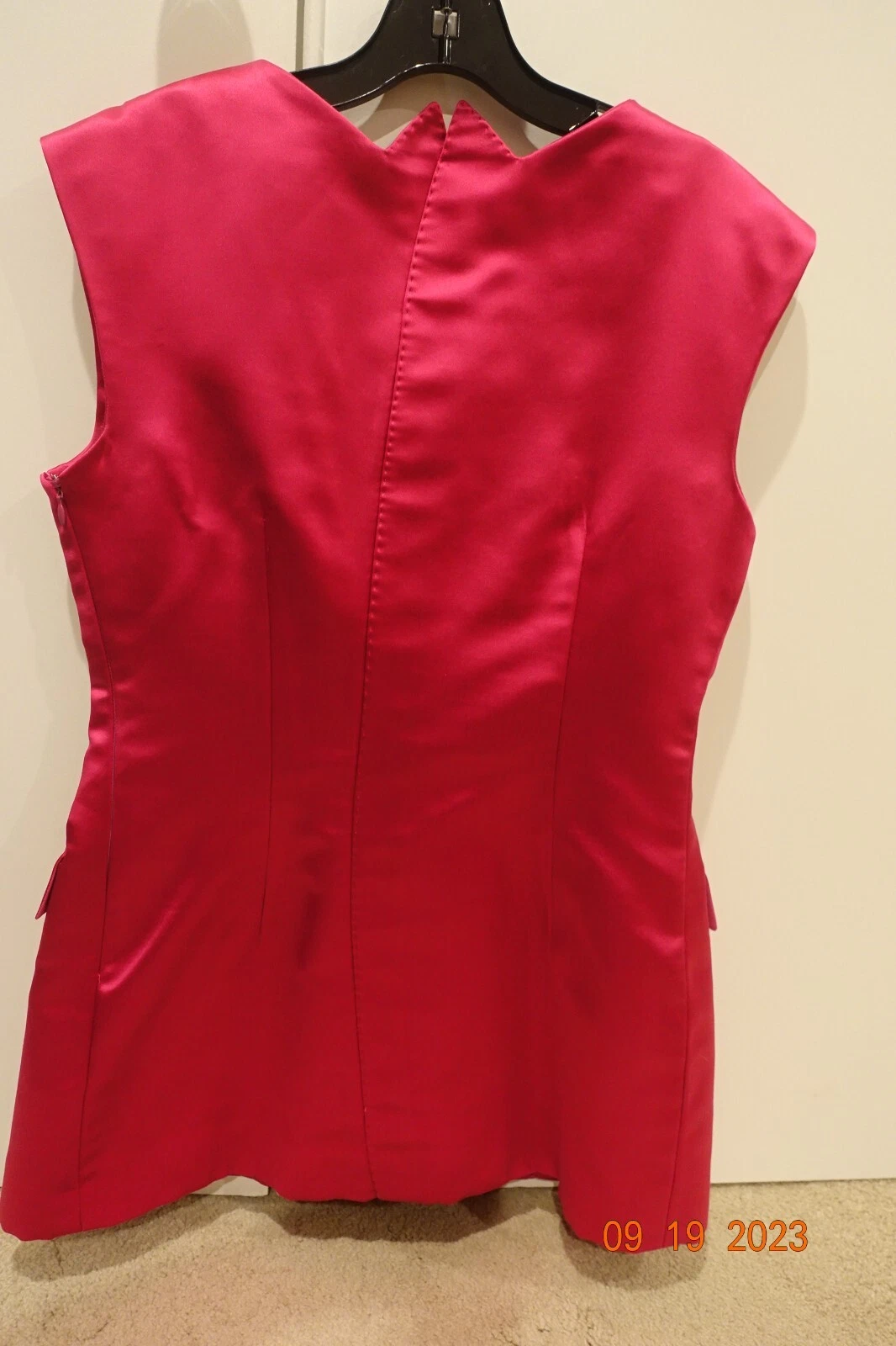 Alexander McQueen tunica seta fucsia It.46 senza maniche