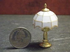 Dollhouse Miniature Brass Tiffany Lamp 1:12 one inch scale D134 NON WORKING
