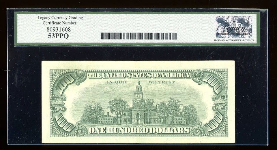 DBR 1966-A $100 Legal Fr. 1551 Legacy 53 PPQ Serial A00865770A - Image 2 of 2