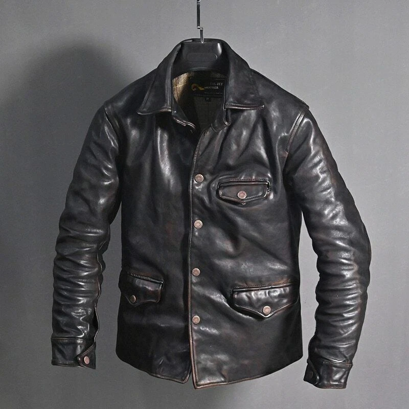 Mens Vintage Distressed Black Motorcycle Jacket Casual Biker Leather Jacket Coat
Opens in a new wind