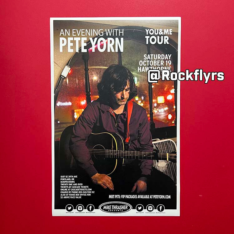 PETER YORN 2019 Concert Promo 11x17 Street Poster. Portland OR