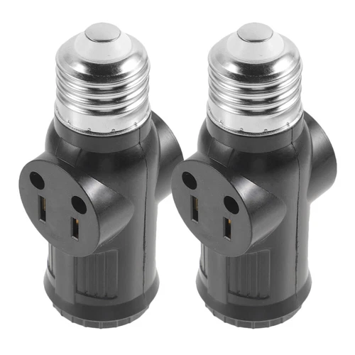 E26/E27 Light Bulb Socket 2/3 Prong Outlet Light Socket to Plug Adapter Convert - Bild 10 von 10