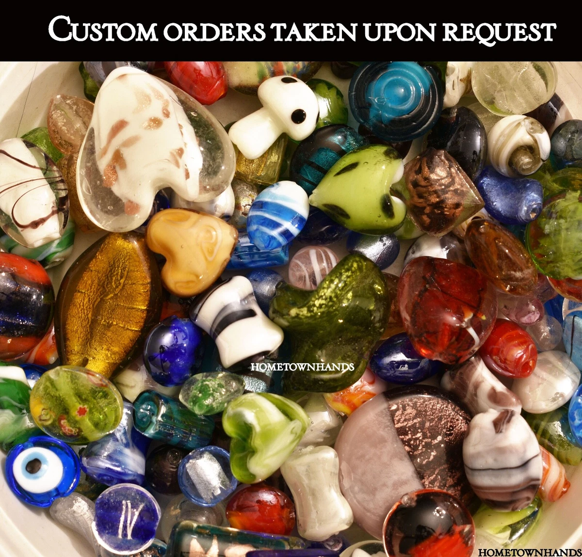 Lampwork Beads 3 LB Bulk Mixed Style Colors Handmade Glass