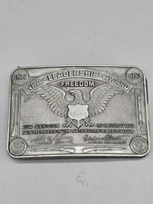 Vintage 1982 NRA National Rifle Association Leadership Award Belt Buckle