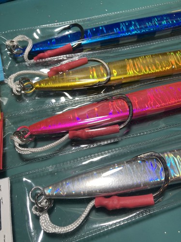 HEAVY TUNA BAR Slow Pitch Knife Jig Flat Fall Rigged for BIG GAME TUNA - 3 SIZES - Picture 6 of 15