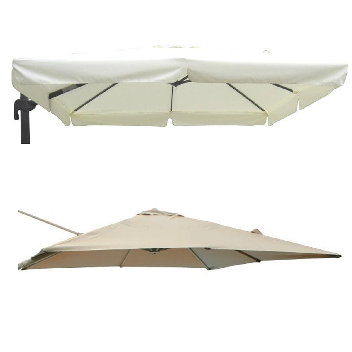 TOP TELO RICAMBIO OMBRELLONE DECENTRATO LEGNO 3x4 CON AIRVENT ECRU 310GR/MQ - Foto 3