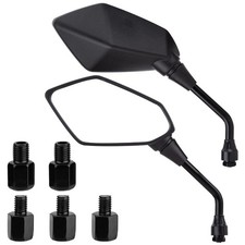 Motorcycle Rear View Side Mirrors with M8 M10 Threaded Bolts for Motorcycle, ...
