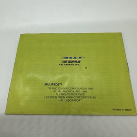 Instruction Manual Only Millipede (Nintendo Entertainment System, 1988) NES