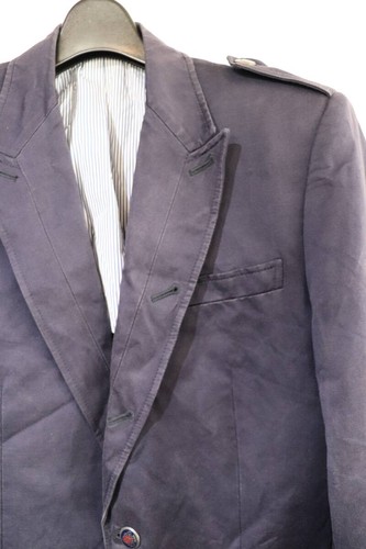 GUCCI Tom Ford era Linen Napoleon Jacket Early 2000s Men's size 48 Dark Blue - Picture 12 of 24