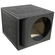 SINGLE 12" HORN-PORTED SUBWOOFER ENCLOSURE CAR SPEAKER BOX w/ DURABLE BED LINER