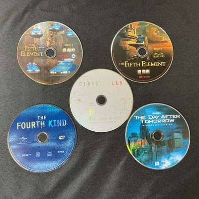 5 Action/Sci-Fi DVD Lot DISC ONLY Fifth Element/Cloverfield/Fourth Kind/DAT